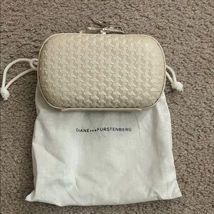 Diane Von Furstenberg Textured Cream Clutch